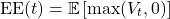 \[\text{EE}(t) = \mathbb{E}\left[\max(V_t, 0)\right]\]
