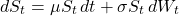\[dS_t = \mu S_t\,dt + \sigma S_t\,dW_t\]