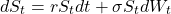 \[dS_t = r S_t dt + \sigma S_t dW_t\]