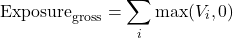 \[\text{Exposure}_{\text{gross}} = \sum_i \max(V_i, 0)\]