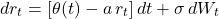 \[dr_t = \left[\theta(t) - a\,r_t\right]dt + \sigma\,dW_t\]