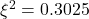 \xi^2 = 0.3025