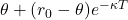 \theta + (r_0 - \theta)e^{-\kappa T}