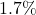 1.7\%