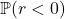 \mathbb{P}(r < 0)