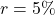 r = 5\%