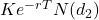 Ke^{-rT}N(d_2)