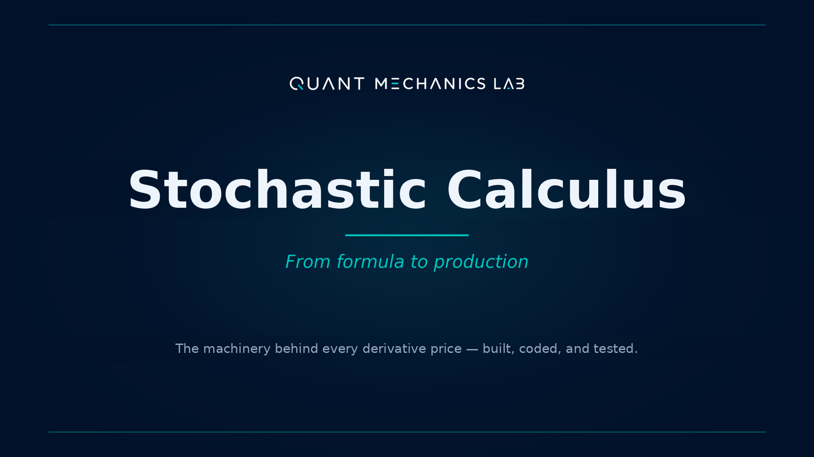 Stochastic Calculus